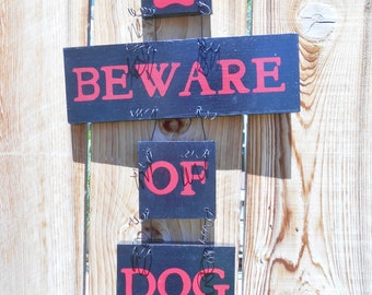 Beware of Dog Sign, Pet Decor, Beware of Dog Poop, Wood Dog Sign, Pet Sign, Painted Dog Sign, Dog, Yard Art, Handmade, Black and Red