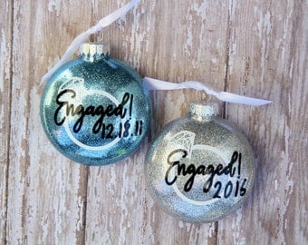 Engagement Christmas Ornament, Personalized Engagement Gifts, Engagement Ornament, Engaged Ornament, Wedding Ornament, Just Engaged Gift