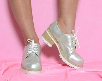 Deadstock 90's Metallic Silver Oxford