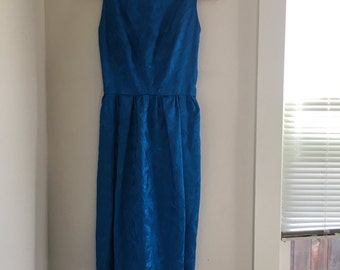 Items similar to Royal blue party dress with built in necklace on Etsy