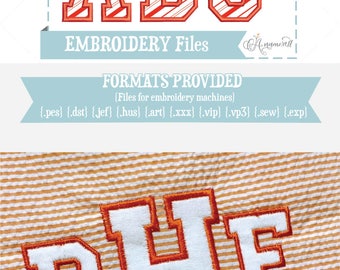 4 sizes Athletic Applique Embroidery Font/Alphabet for Embroidery Machines, College Applique, Varsity Athletic Applique', BX font