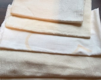 Five Flour sacks, textile bags, Muslin, Dish Towels, Tea Towels