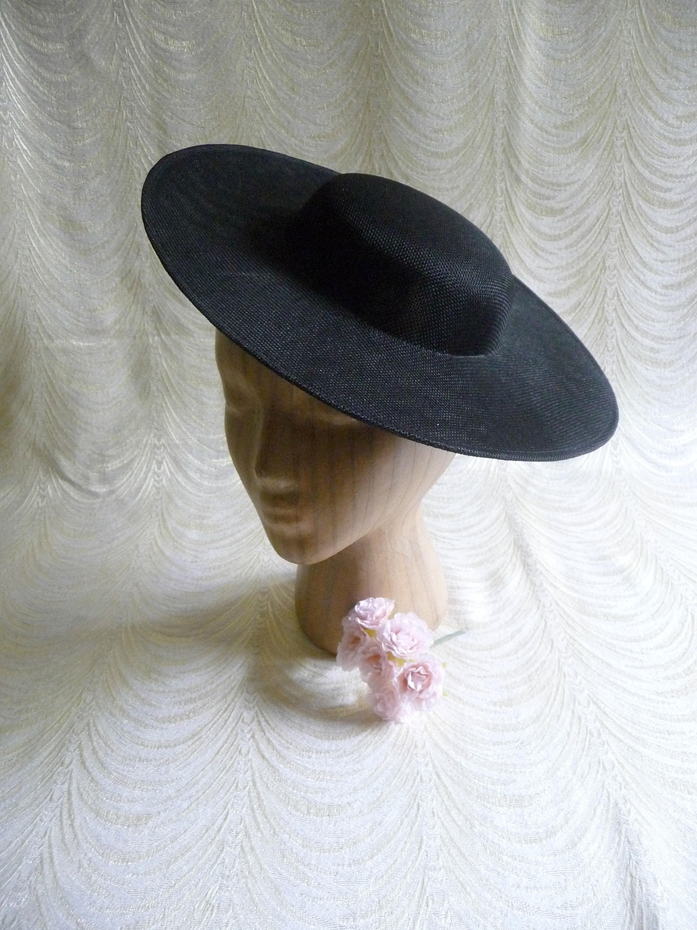 Large Black Saucer Hat Base Straw Fascinator Hat Form for DIY Hat
