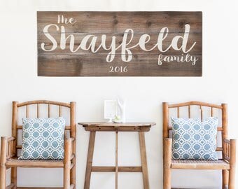 Large Last Name Sign | Family Established Sign | Personalized Family Name sign | Weathered Farmhouse Sign | Housewarming Gift | Wedding Gift