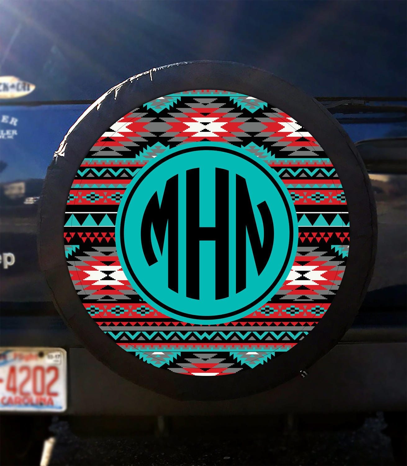 Tire Cover Jeep Tire Cover Spare Tire Cover Custom Aztec Tire