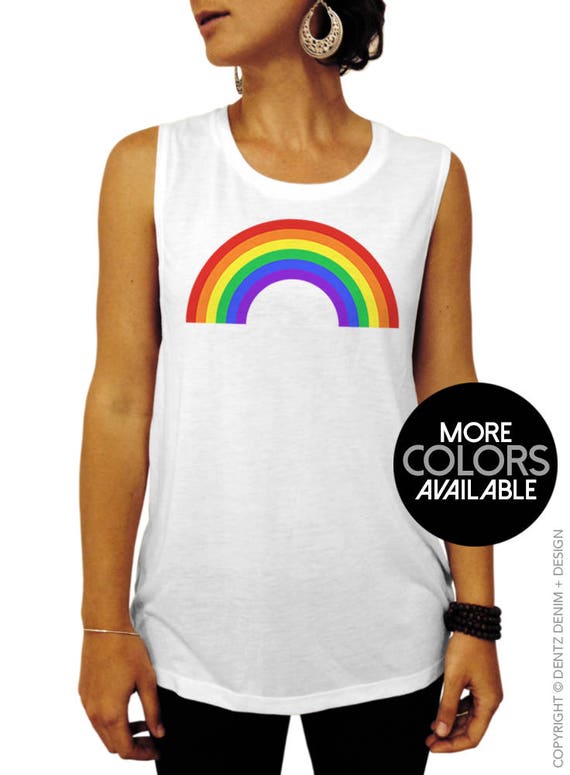 rainbow muscle tee