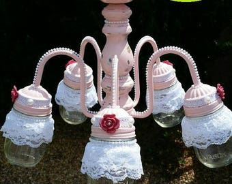 SALE!!! Mason jar chandelier, mason jar lighting, jar light fixture, nursery chandelier - Was 165.00 Now 115.00