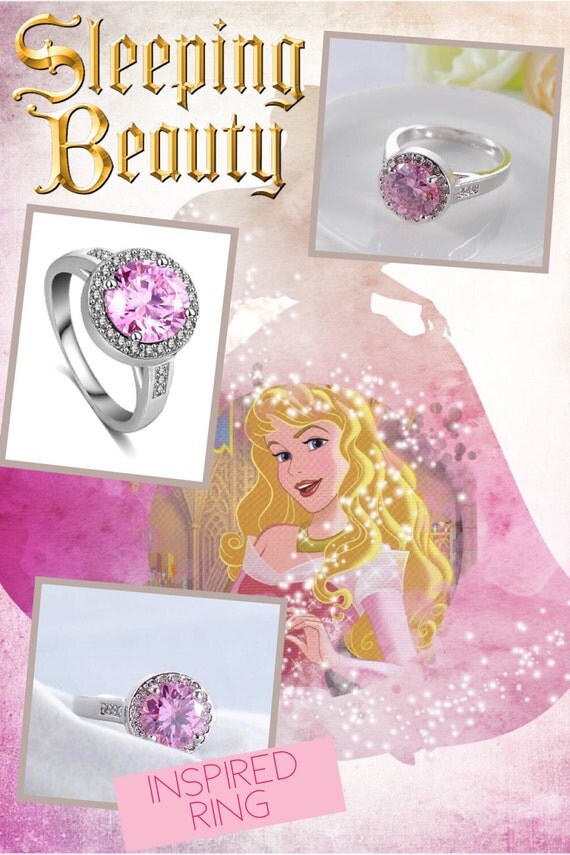 Items similar to Sleeping Beauty Inspired Pink Diamond Ring Zircon