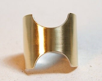 Contemporary Ring, ring brass and pewter, wide ring, adjustable ring, handmade ring, modern ring, eccentric ring, minimalist ring