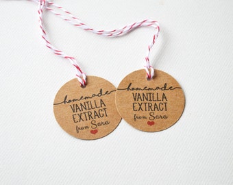 1.5 inch Homemade Gift Kraft Brown Tags - Small Custom Gift Tags - Homemade Vanilla Extract