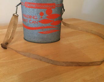 Vintage Old Pal Woodstream Galvanized Fishing Bait Bucket