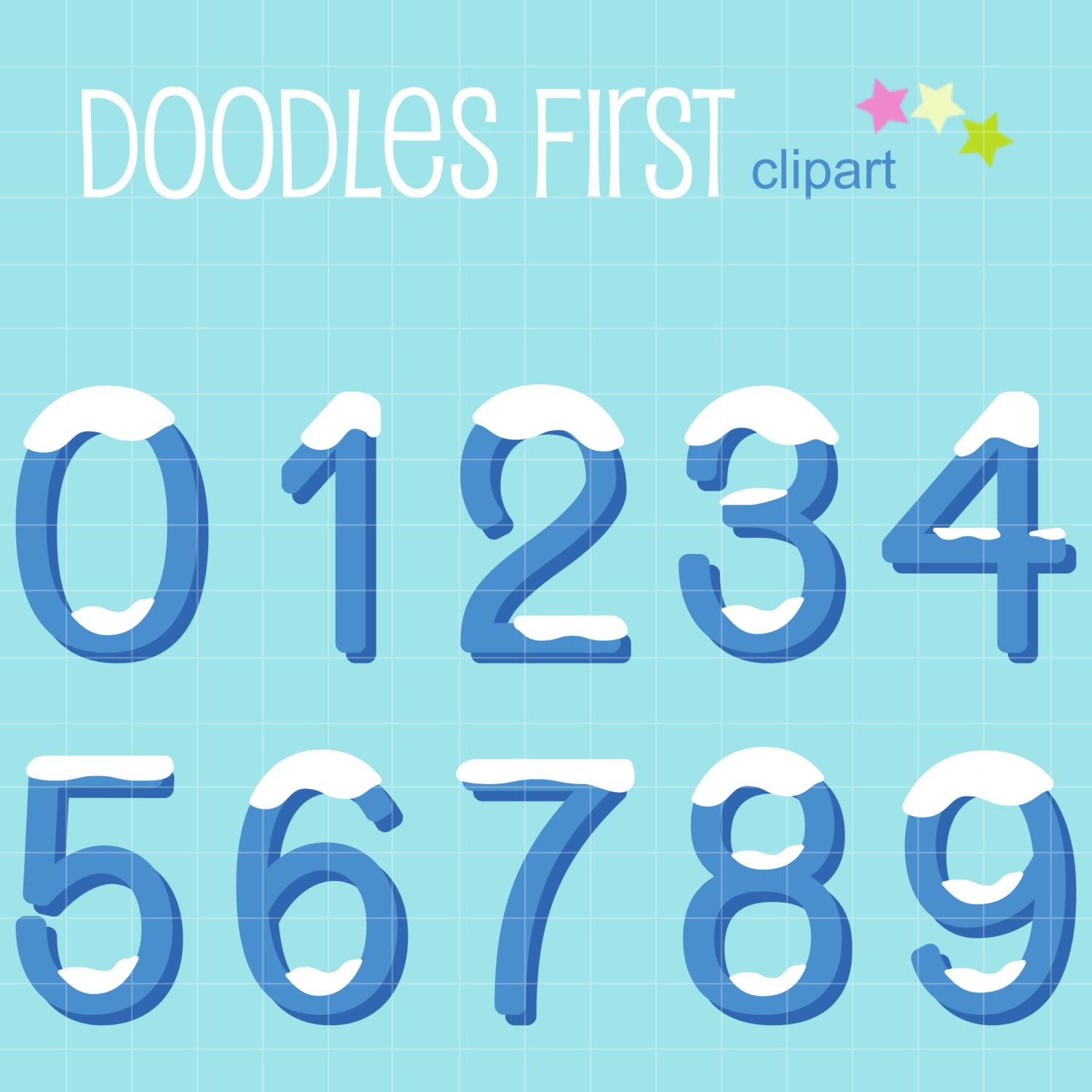 Winter Numbers Clip Art for Scrapbooking Card Making Cupcake