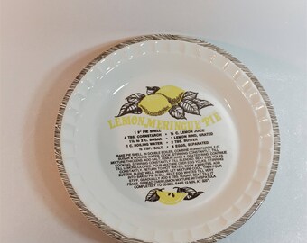 Vintage Ceramic Lemon Meringue Pie Plate Recipe