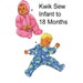 Baby Footed Sleeper, Kwik Sew 2919, Sewing Pattern, Snowsuit, Zipper Front, Ribbing Collar, Cuffs, Hood, Size Newborn to 18 Months, UNCUT