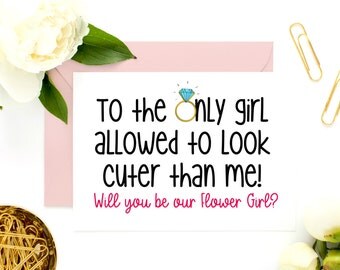Junior Bridesmaid Card, Flower Girl Proposal Card, Funny Asking Cards, Bridesmaid Ask Cards, Flower Girl Cards, Will You Be My Bridesmaid