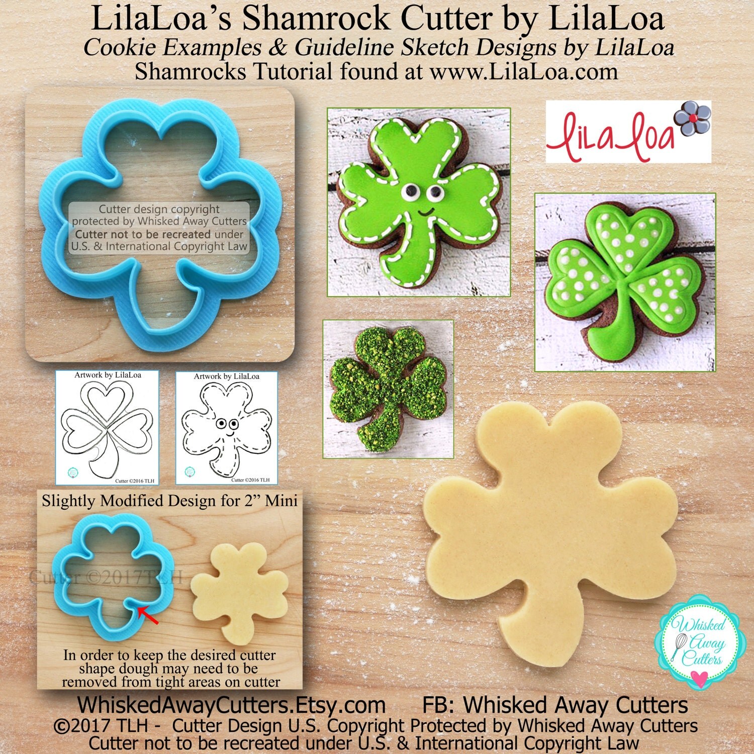 LilaLoa's Shamrock Cookie Cutter and Fondant Cutter