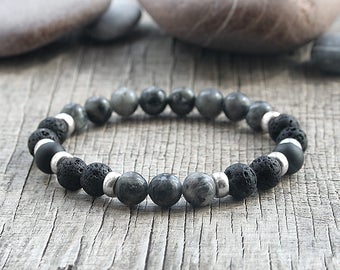 Lava diffuser bracelet Essential oil Diffuser bracelet Aromatherapy diffuser jewellery Beaded bracelet Diffuser oil bracelet for men