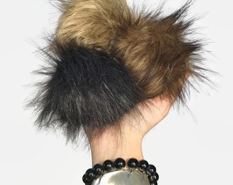 Faux Fur Pom Pom // Handmade Craft Supply // Vegan Friendly // 8 Colors // Fake Fur Hat Topper