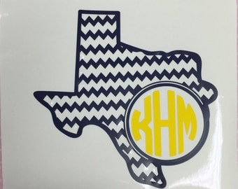 Texas decal/Monogrammed Texas decal/Texas monogrammed car decal/Texas phone decal/Texas Laptop Decal/Texas Yeti Decal