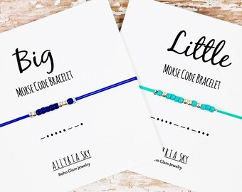 Big, Little Sorority Sister Morse Code Bracelets (Single or Set) | Reveal Day Jewelry | Big Little Gift | For Sister, Her | Gift Under 30