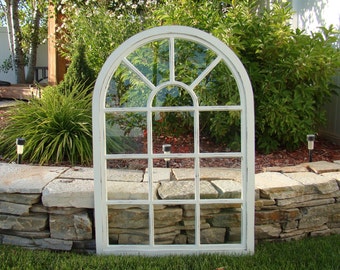 37" Tall Arched Sunburst Window Mirror
