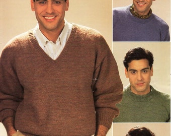 Mens Knitting Pattern Mens Chunky Ribbed Sweater Mens