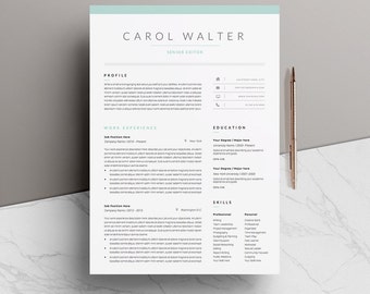 5 page Resume / CV Template Cover Letter References for