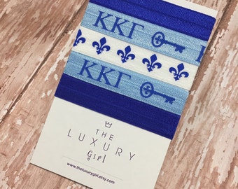 Kappa Kappa Gamma Sorority Hair Elastics; kkg Hair Ties; Kappa gift; Kappa Bid Day; kkg bid day; kkg big little; kkg accessories