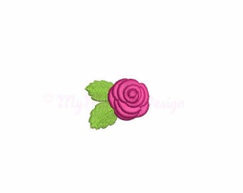 Flower embroidery design - Rose embroidery - Mini design - Machine embroidery file - Instant download - pes hus jef vip vp3 xxx dst exp