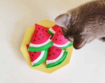 Watermelon Cute Cat Toy Organic Catnip Toy Birthday Cat Gift for Cat Lover Gift Unique Cat Toy Organic Cat Toy Fruit Cat Toy Crazy Cat Lady