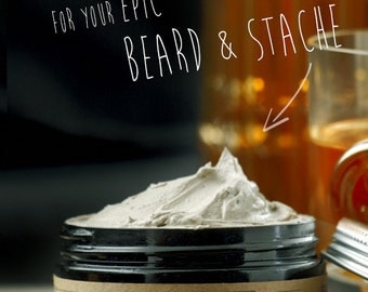 BEARD & STACHE WASH - Whiskey Bourbon and Caramel~organic beard soap~beard shampoo~beard care~mens care~whipped soap~mustache wash~for him