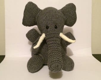 knit elephant stuffed animal