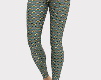Lumberjack Blue Pattern Print Women Leggings