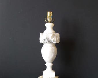 Vintage alabaster lamp, table lamp, shabby chic style lamp, traditional decor