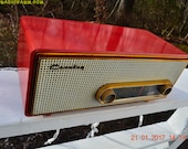 TORCH Red Mid Century Retro Antique Vintage 1959 Crosley Ranchero T-60 RD AM Tube Radio Near Mint Quality Construction Sounds Great!