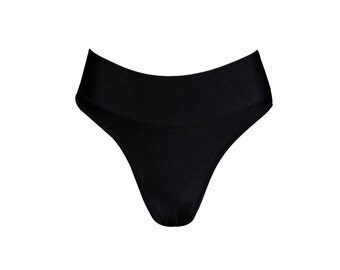 NEW HIGH cut bikini bottom ∆ Black bikini ∆ HIGH waisted bikini ∆ sustainable swimwear ∆ Black swimsuits ∆ Black bikini separates ∆