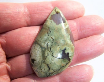 Rainforest Rhyolite pendant bead 46x26mm