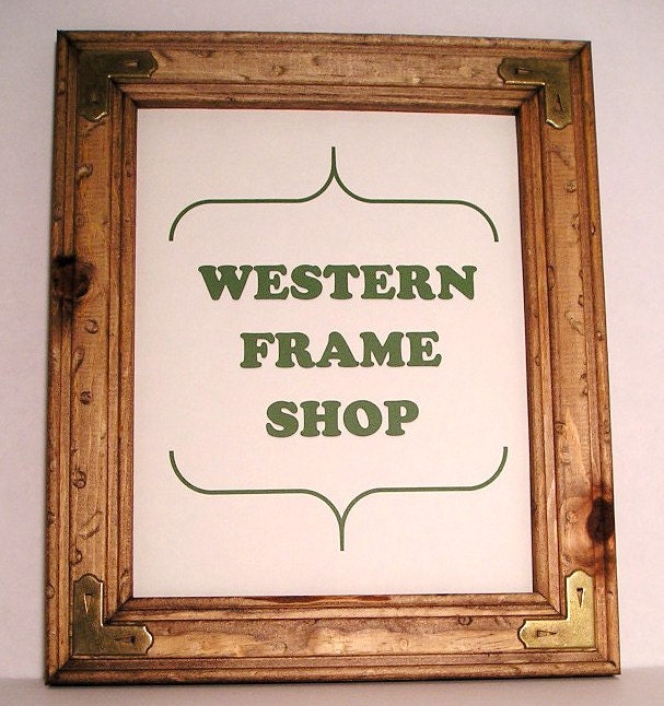 Rustic Picture Frame with Western Corners. Country Cowboy