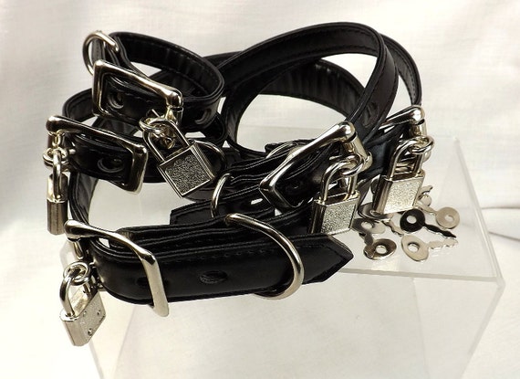 Items Similar To Bdsm Locking Slave Collar Set Bondage Collar Cuffs