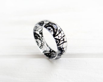 black lace ring resin ring lace jewelry matching for sexy lingerie gothic lolita anniversary gifts for - Black Wedding Rings For Women black lace ring resin ring lace jewelry matching for sexy lingerie gothic lolita anniversary gifts for - Black Wedding Rings For Women