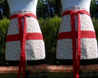 Vendor apron, Waitress apron, Cafe apron, Restaurant apron, Bistro apron, Teacher apron, Utility apron - Red 6 Pockets Apron