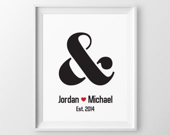 Engagement Gift for Couple Gift for Newlyweds Anniversary Gift Engagement Gift for Wedding Gift Ideas 1 Year Anniversary Gift Ampersand