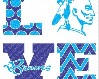 Love Braves| SVG| DXF| EPS| Png| Cut File| Braves| Indians| Mom| Cheer| Silhouette| Cricut| Vector| Decal| Instant Download