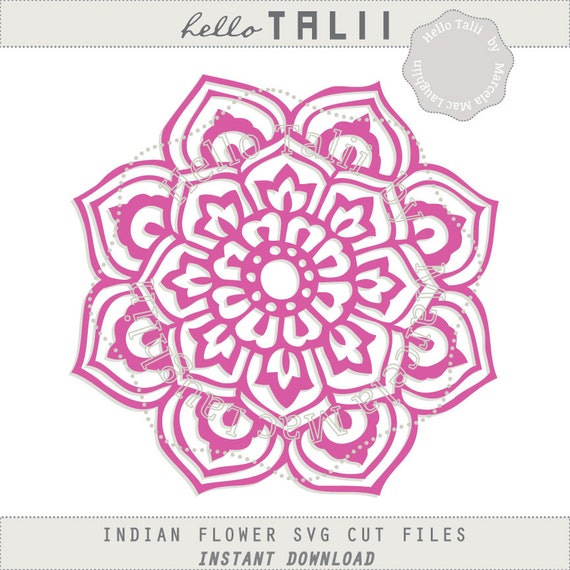 Download INDIAN FLOWER SVG Cut file- Mandala Embellishment Digital ...