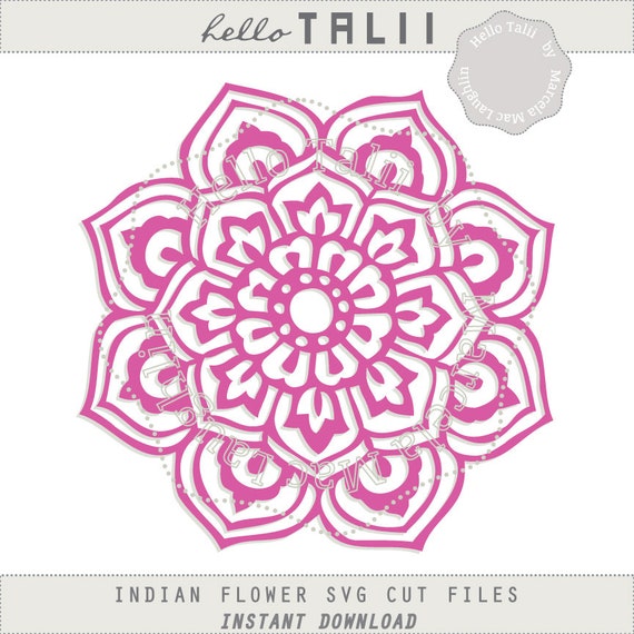 INDIAN FLOWER SVG Cut file- Mandala Embellishment Digital ...