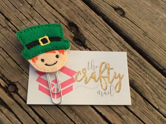St. Patrick Leprechaun Clip/Planner Clip/Bookmark. St. Patrick's planner clips. St. Patty's