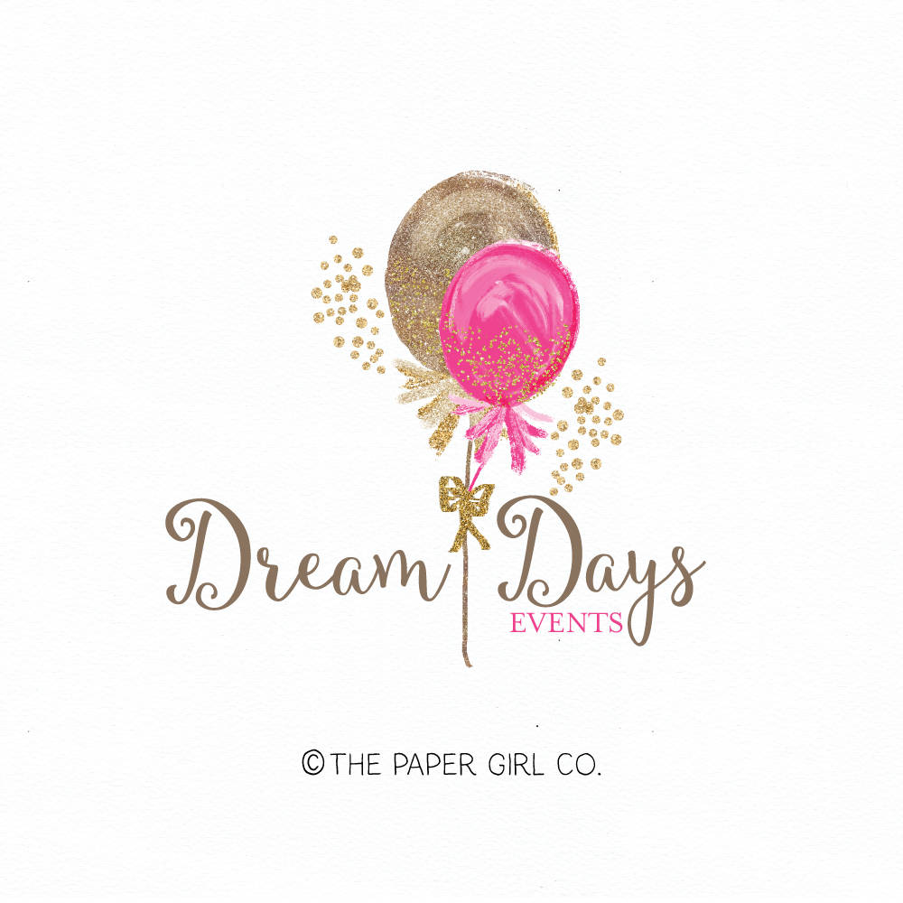 balloon logo design party logo design watercolor logo design