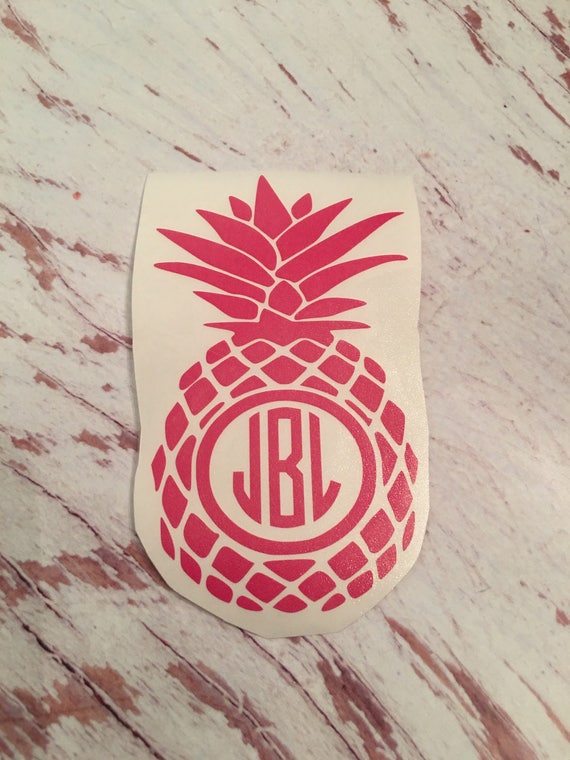 Monogram Pineapple Decal / wall Decal / cup decal / pineapple