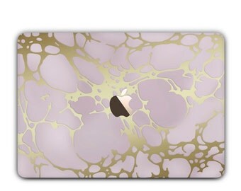 Marble MacBook Case With Gold Effect, MacBook Air, MacBook Air Retina, MacBook Pro, Retina, unique marble design laptop hard case - Pink