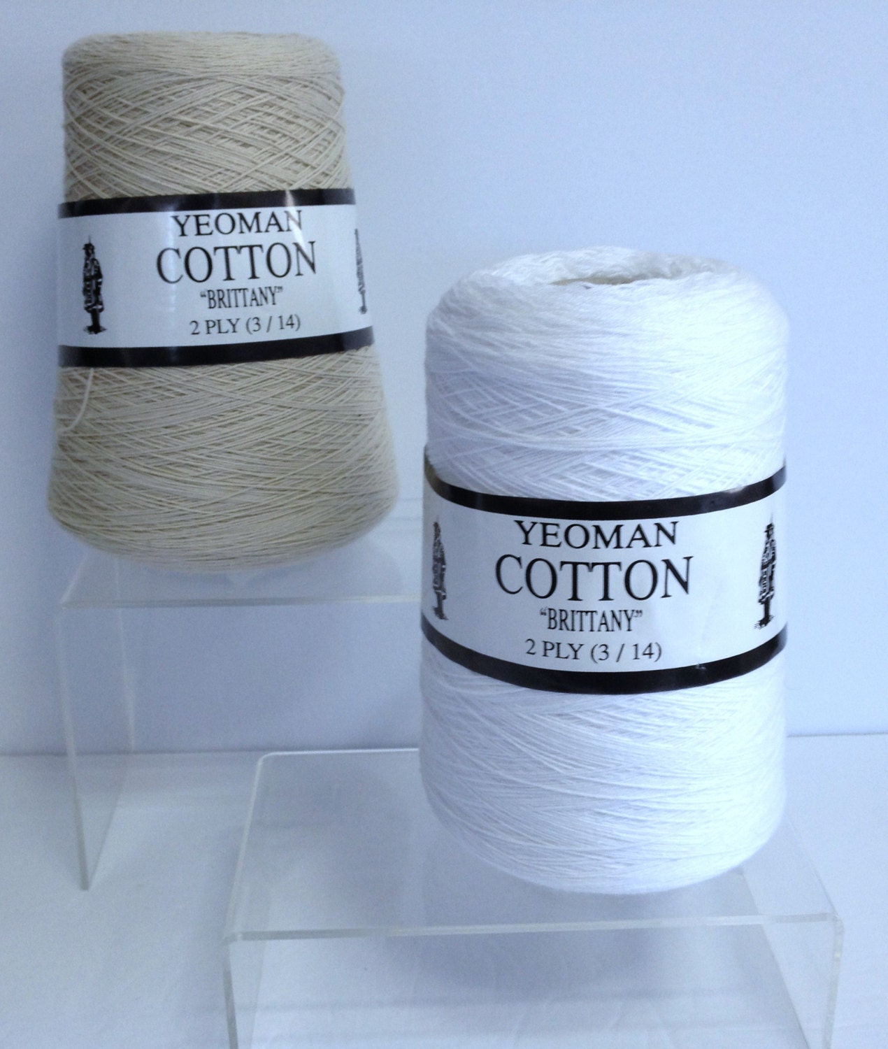 Pair of Yarn Cones Yeoman Cotton Brittany Knitting Machine